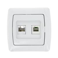 Розетка RJ-45+Phone бел. Мадрид EKF PROxima
