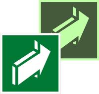 Знак наклейка E18 "Открывать движением от себя" (150х150) фотолюминесцентный ГОСТ 12.4.026-2015 EKF PROxima