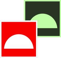 Знак наклейка F06 "Место размещения нескольких средств противопожарной защиты" (150х150) фотолюминесцентный ГОСТ 12.4.026-2015 EKF PROxima