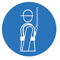 Знак пластик M09 "Работать в предохранительном (страховочном) поясе" (200x200) ГОСТ 12.4.026-2015 EKF PROxima