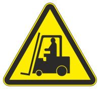 Знак наклейка W07 "Внимание. Автопогрузчик" (200x200x200) ГОСТ 12.4.026-2015 EKF PROxima