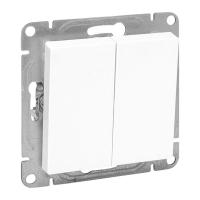 Механизм выключателя, двухклавишный, проходной, белый Эпика EKF
