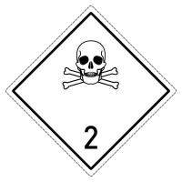 Знак наклейка опасности 2.2 "Ядовитый газ" (250x250) ГОСТ 19433-88 EKF PROxima