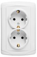 Мадрид Розетка 2-местная 16А с заземлением белая EKF