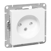 Механизм розетки, 16А, без заземления, со шторками, белый Эпика EKF