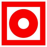 Знак пластик F10 "Кнопка включения установок (систем) пожарной автоматики" (150x150) ГОСТ 12.4.026-2015 EKF PROxima