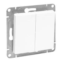 Механизм выключателя, двухклавишный, перекрёстный, белый Эпика EKF