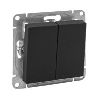 Механизм выключателя, двухклавишный, проходной, чёрный Эпика EKF