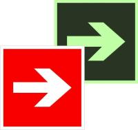 Знак наклейка F01-01 "Направляющая стрелка" (150х150) фотолюминесцентный ГОСТ 12.4.026-2015 EKF PROxima