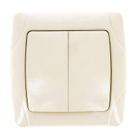 Мадрид Выключатель 2-клавишный 10А бежевый EKF