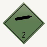 Знак наклейка для маркировки опасных грузов 2.1 "Невоспламеняющиеся, нетоксичные газы" (250x250) ГОСТ 19433-88 EKF PROxima