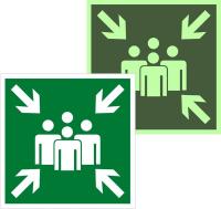 Знак наклейка E21 "Пункт (место) сбора" (150х150) фотолюминесцентный ГОСТ 12.4.026-2015 EKF PROxima