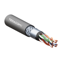 Кабель витая пара TERACOM PRO Cat.5E SF/UTP для промышленного Ethernet проводник 4 пары 19x0,1мм 26AWG оболочка полиуретан -40°C – +80°C цвет черный (упак. 500м)