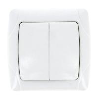 Мадрид Выключатель 2-клавишный 10А белый EKF