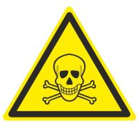 Знак наклейка W03 "Опасно. Ядовитые вещества" (200x200x200) ГОСТ 12.4.026-2015 EKF PROxima