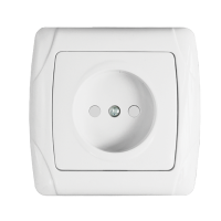 Мадрид Розетка 1-местная 10А без заземления белая с защ. штор. EKF
