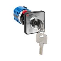 Переключатель кулачковый ПК-1-194 10А 4P с ключом для амперметра EKF PROxima