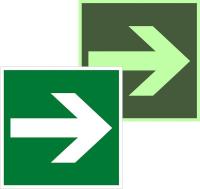 Знак наклейка E02-01 "Направляющая стрелка" (150х150) фотолюминесцентный ГОСТ 12.4.026-2015 EKF PROxima