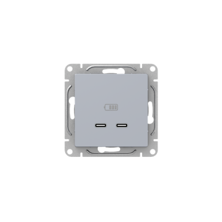 Механизм розетки USB-C - 2шт, алюминий Эпика EKF
