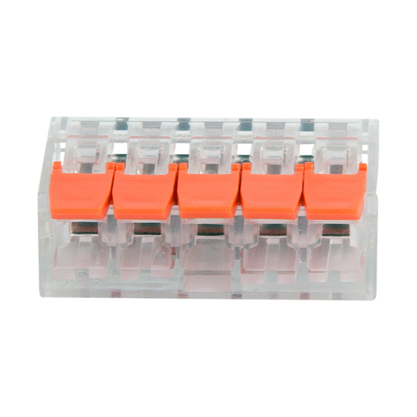 Универсальная компактная клемма СМК 221-415, 5-прoводная до 4,0 мм² (пакет 5 шт/уп) REXANT
